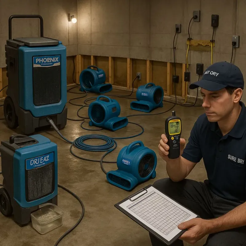 Structural Drying and Dehumidification process in Double Springs, AL